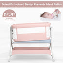 INFANS 5 in 1 Baby Bassinet, Upgraded Flat Rocking Bedside Sleeper with Wheels, Storage Basket, Travel Bag