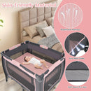 INFANS 4 in 1 Pack and Play, Portable Baby Kid Infant, Travel Playard with Bassinet, Mattress, Diaper Changer
