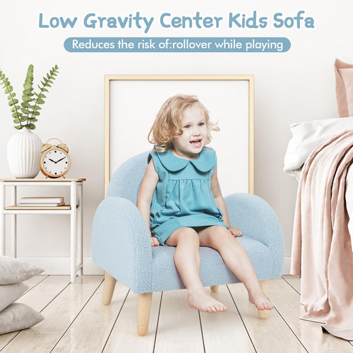 OLAKIDS Kids Sofa, Toddler Armchair with Solid Wooden Frame Anti-Tipping Design Plush Fabric