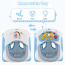INFANS Foldable Baby Walker, 3 in 1 Toddler Walker Leaning-Seated Walk-Behind with Washable Seat Cushion