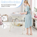 INFANS 2 in 1 Baby Changing Table with Bath Tub Unit, Folding Diaper Dresser Station with Wheels Waterproof
