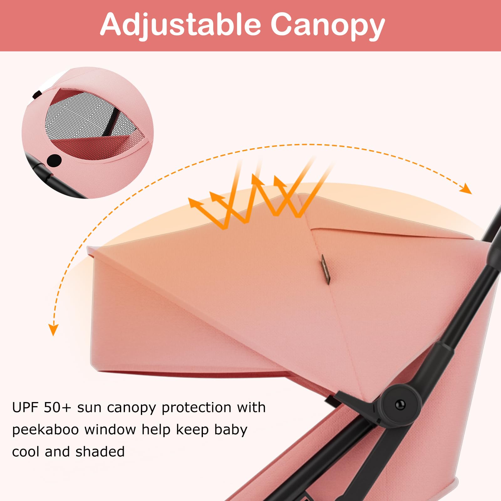 INFANS Lightweight Baby Stroller, One-Hand Gravity Fold, Compact Travel Stroller for Airplane