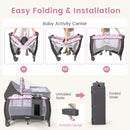 INFANS 4 in 1 Pack and Play, Portable Baby Kid Infant, Travel Playard with Bassinet