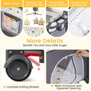 INFANS 5 in 1 Portable Playard, Larger Size Baby Bassinet Bedside Sleeper, Diaper Changer, Foldable Bedside Crib