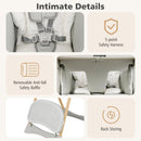 INFANS Baby High Chair, High Chairs for Babies & Toddlers with Adjustable Height Backrest Footrest Removable Tray, Easy to Clean PU Seat Convertible Quick Folding Portable Highchair
