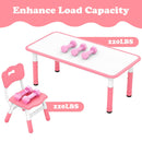 OLAKIDS Kids Table and Chiar Set, Height Adjustable Toddler Desk and 4 Chairs