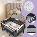 INFANS 4 in 1 Pack and Play, Portable Baby Kid Infant, Travel Playard with Bassinet, Mattress, Diaper Changer