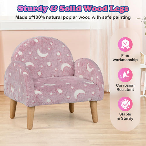 OLAKIDS Kids Sofa with Glow in The Dark, Toddler Armchair Couch