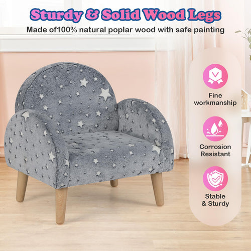 OLAKIDS Kids Sofa with Glow in The Dark, Toddler Armchair Couch