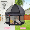 INFANS Baby Playpen with Removable Mesh & UV Canopy, 53" Portable Playhouse with Carry Bag, Easy Folding Playard Activity Center