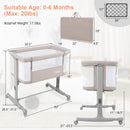 INFANS 3 in 1 Baby Bassinets, Bedside Sleeping for Newborn, Folding Crib with Mattress, Easy to Assemble Cradle