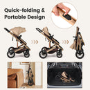 INFANS 2 in 1 Baby Stroller, Folding Newborn Pram Convertible Stroller High Landscape Shock Absorption