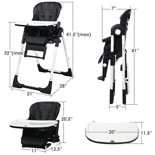 INFANS 4 in 1 High Chair–Booster Seat, Convertible Highchair, Installation-Free,Simple Fold for Baby, Infant& Toddler