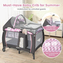 INFANS 4 in 1 Pack and Play, Portable Baby Kid Infant, Travel Playard with Bassinet
