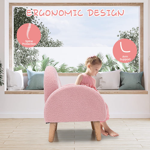 OLAKIDS Kids Sofa, Toddler Armchair with Solid Wooden Frame Anti-Tipping Design Plush Fabric