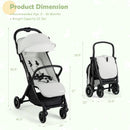 INFANS Lightweight Baby Stroller, One-Hand Gravity Fold, Compact Travel Stroller for Airplane
