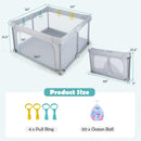 INFANS Baby Playpen, 50’’x50’’ Foldable Large Baby Playard, Indoor Outdoor Kids Activity Center Baby Fence