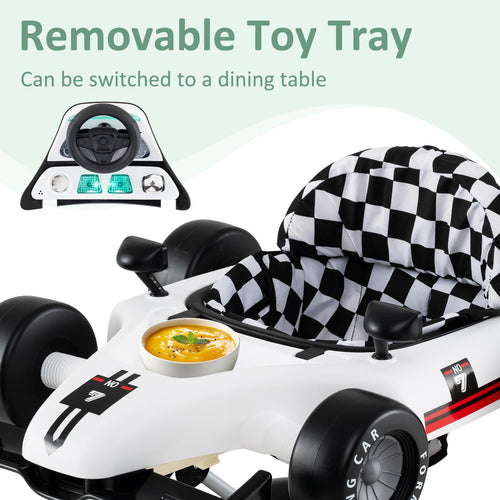 INFANS 4 in 1 Baby Walker, Foldable Toddler Activity Center with Adjustable Height, Removable Toy Tray, Push Walker