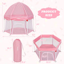 INFANS Baby Playpen with Removable Mesh & UV Canopy, 53" Portable Playhouse with Carry Bag, Easy Folding Playard Activity Center
