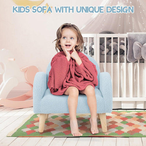 OLAKIDS Kids Sofa, Toddler Armchair with Solid Wooden Frame Anti-Tipping Design Plush Fabric