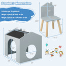 OLAKIDS Kids Table and Chair Set, Wood Multi Activity Table with Blackboard for Toddler Playing Drawing Reading Arts Crafts