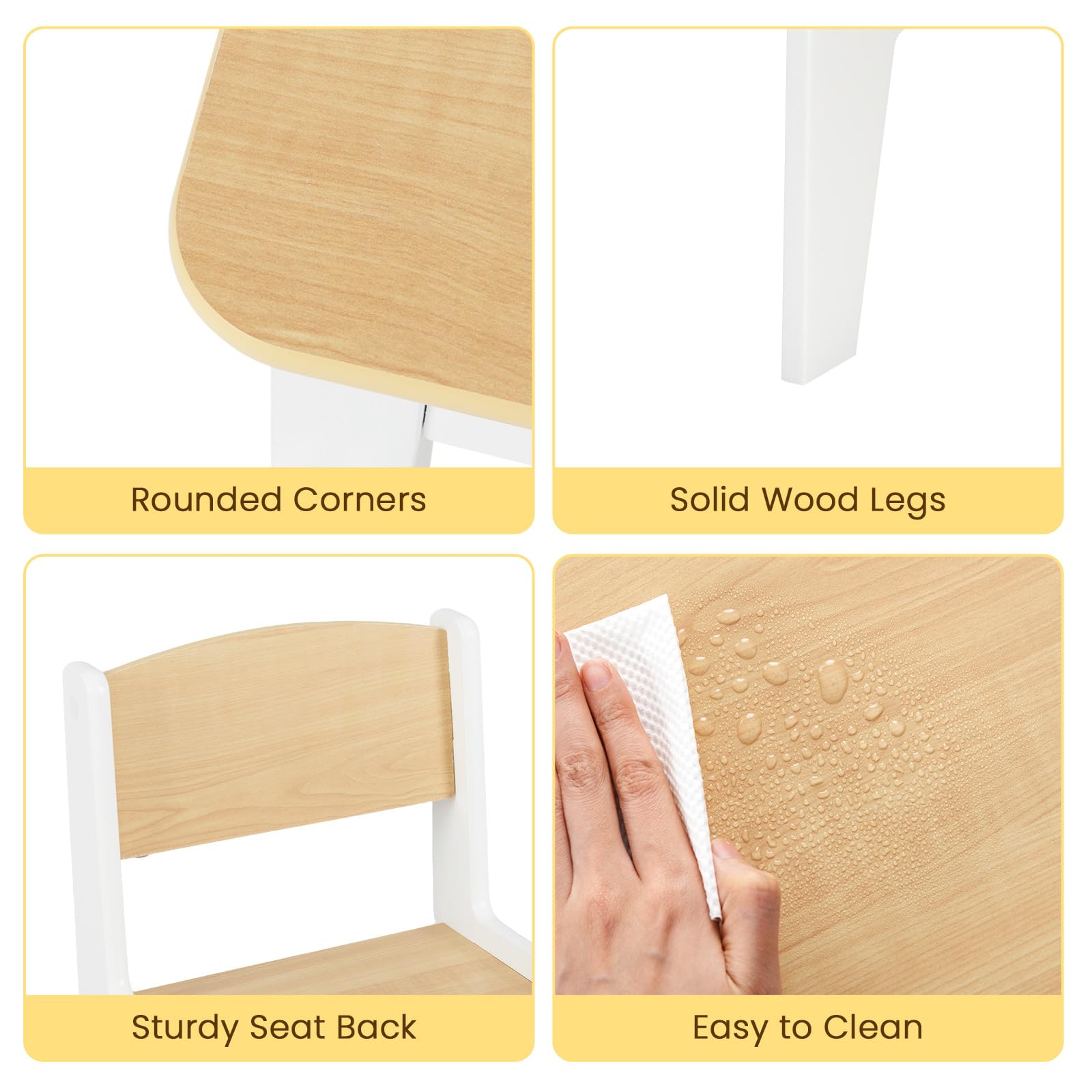 OLAKIDS Kids Table and Chair Set, Toddler Art Craft Play Wood Activity Desk