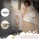 INFANS 3 in 1 Baby Bassinets, Bedside Sleeping for Newborn, Folding Crib with Mattress, Easy to Assemble Cradle