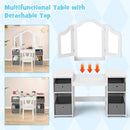 OLAKIDS Kids Vanity, 2 in 1 Princess Makeup Desk and Chair Set