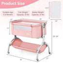 INFANS 3 in 1 Baby Bassinet, Bedside Sleeping, Rocking Cradle, Easy Folding Portable Safer Co-Sleeping Crib with Storage Basket