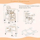 INFANS 5 in 1 Baby High Chair, Convertible Toddler Table Chair Set,  Multi-Function Seat with Lockable Universal Wheels