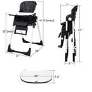 INFANS Foldable High Chair for Babies & Toddlers with Multiple Adjustable Backrest, Footrest and Seat Height