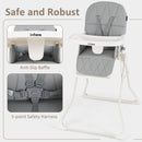 INFANS Baby High Chair, Quick Folding Portable Highchair for Babies and Toddlers with Adjustable Footrest Removable Dishwasher Tray PU Seat