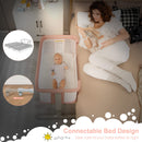 INFANS 3 in 1 Baby Bassinets, Bedside Sleeping for Newborn, Folding Crib with Mattress, Easy to Assemble Cradle