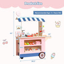 OLAKIDS Wooden Grocery Store Marketplace Toy, Supermarket Pretend Play, Fun Indoor Farmer's Market Stand Set