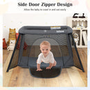 INFANS Travel Crib, Portable Baby Playpen with Removable Bassinet Soft Mattress, Foldable Lightweight Playard Nursery Center