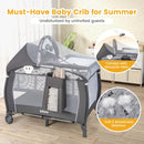 INFANS 4 in 1 Pack and Play, Portable Baby Kid Infant, Travel Playard with Bassinet