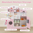 OLAKIDS Kids Kitchen Playset, Toddler Wooden Kitchen Pretend Cooking Toy Set with Coffee Maker