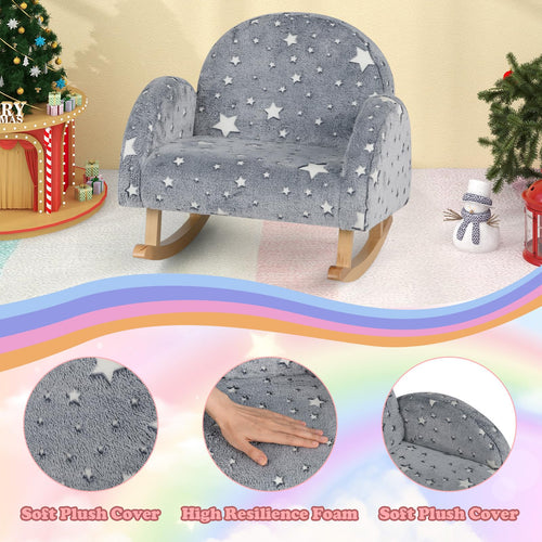 OLAKIDS Kids Sofa with Glow in The Dark, Toddler Rocking Chair