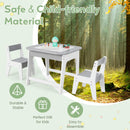 OLAKIDS Kids Table and Chair Set, 3 in 1 Wooden Activity Table with Removable Tabletop, Blackboard and Whiteboard