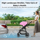 INFANS 2 in 1 Baby Stroller, High Landscape Infant Stroller & Reversible Bassinet Pram, Foldable Pushchair