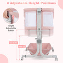 INFANS 3-in-1 Baby Bassinet, Bedside Sleeper with Comfy Mattress, Wheels, 6-Height Adjustable, Storage Basket