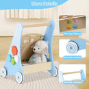 INFANS Wooden Baby Walker, Montessori Walker with Multiple Activity Toys, Push Walker Toys for Infant Learning to Walk