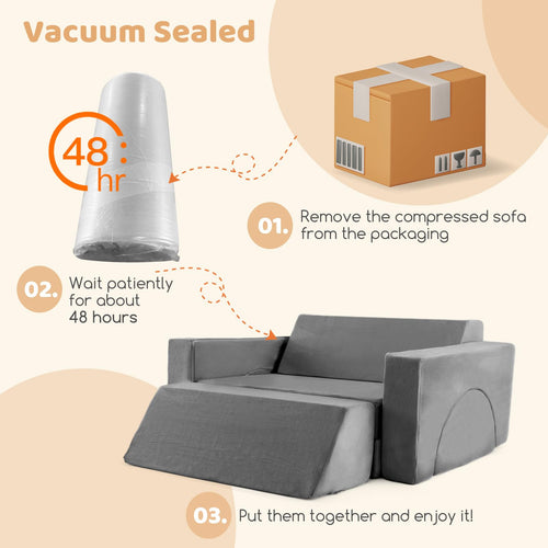 OLAKIDS Mondular Kids Play Couch, 8PCS Toddler Sectional Sofa Building Fort