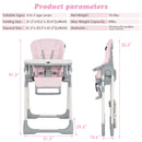 INFANS Foldable High Chair for Babies & Toddlers with Multiple Adjustable Backrest, Footrest and Seat Height