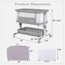 INFANS 3-in-1 Baby Bassinet, Bedside Sleeper with Comfy Mattress, Wheels, 6-Height Adjustable, Storage Basket