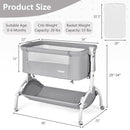 INFANS 3 in 1 Baby Bassinet, Bedside Sleeping, Rocking Cradle, Easy Folding Portable Safer Co-Sleeping Crib with Storage Basket