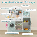 OLAKIDS Kids Kitchen Playset, Toddler Wooden Kitchen Pretend Cooking Toy Set with Coffee Maker