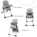 INFANS Baby High Chair, Convertible Quick Folding Portable Highchair with Adjustable Height Backrest Footrest