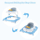 INFANS Foldable Baby Walker, 3 in 1 Toddler Walker Leaning-Seated Walk-Behind with Washable Seat Cushion