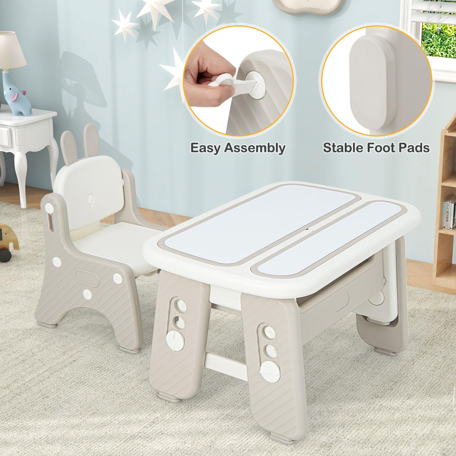 OLAKIDS Kids Table and Chair Set, Activity Table